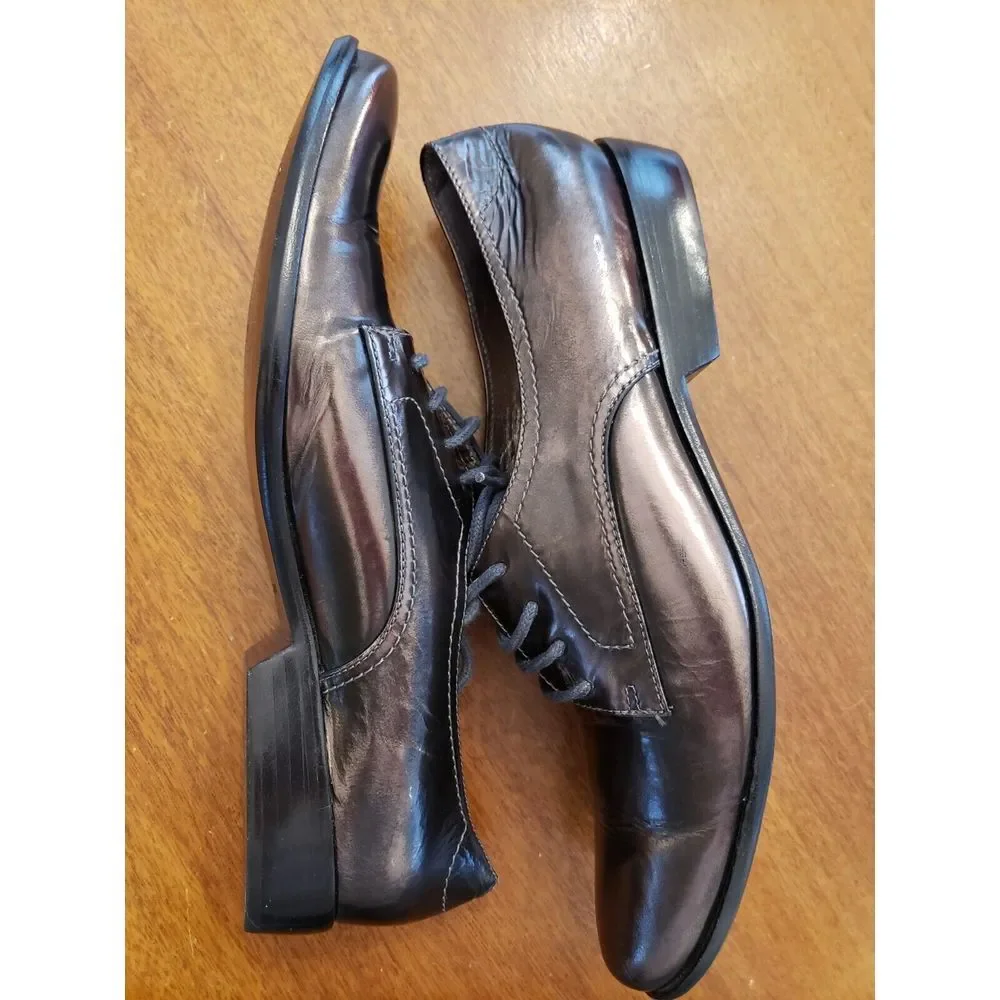 Pour La Victoire Leather Lace Up Oxford Shoes Metallic Copper Bronze 8‎ Derby
